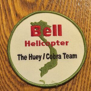 Vintage Bell Helicopter Huey/Cobra Team Embroidered Patch Vietnam Map